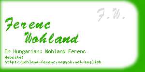 ferenc wohland business card